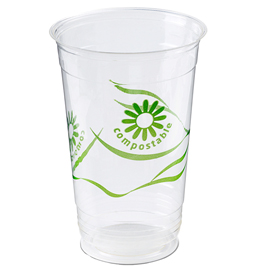 Bicchieri birra in pla - 400 ml - trasparente - dopla green - conf. 20 pezzi