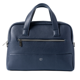 Borsa slim gate trended - con manici - 41 x 30 x 15 cm - ecopelle - blu - intempo