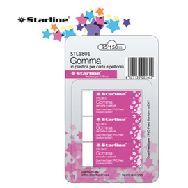 Blister 3 gomme bianche per matita starline