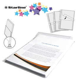 Busta forata pvc con soffietto e patella 21x30cm starline