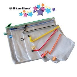 Busta in pvc a rete b4-31,2x41,2cm con cerniera verde