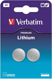 Blister 2 micropile a pastiglia cr2032 litio 3v verbatim