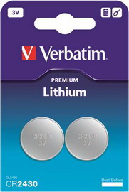 Blister 2 micropile a pastiglia cr2430 litio 3v verbatim