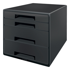 Cassettiera a cubo leitz recycle - 4 cassetti - 28,7 x 27 x 36,3 cm - nero - leitz