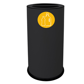 Contenitore tondo 2 scomparti 70l in acciaio nero stilcasa