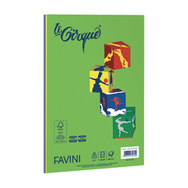 Carta le small cirque - a4 - 80 gr - mix 5 colori forti - favini - conf. 100 fogli