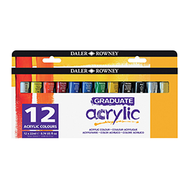 Colore acrilico fine graduate - 22 ml - colori assortiti - daler rowney - 12 pezzi
