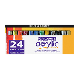 Colore acrilico fine graduate - 22 ml - colori assortiti - daler rowney - 24 pezzi