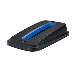 Coperchio per cestino selecto - con fessura - nero/blu - rotho
