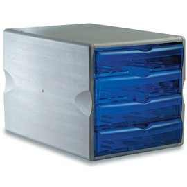 Cassettiera modula 4 big blu trasp. Art.24050 leonardi