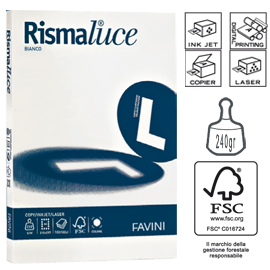 Carta rismaluce 240gr a4 100fg bianca favini
