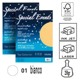 Carta metallizzata special events a4 10fg 250gr bianco favini