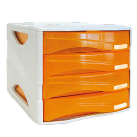 Cassettiera 4 cass. Smile arancio trasp. Arda