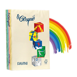 Carta lecirque a4 160gr 250fg mix 5 colori pastello favini