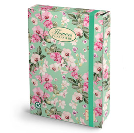 Cartella progetti con elestico 24x34cm dorso 7cm pigna nature flowers