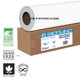 Carta plotter naturale 1067mmx50mt 80gr inkjet fabriano