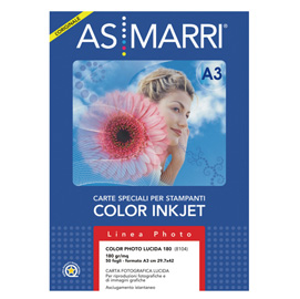 Carta inkjet a3 180gr 50fg photo lucida 8104 as marri