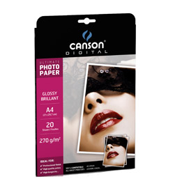Carta inkjet a4 270gr 20fg photo glossy ultimate canson