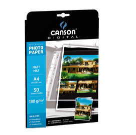 Carta inkjet a4 180gr 50fg photo matt performance canson