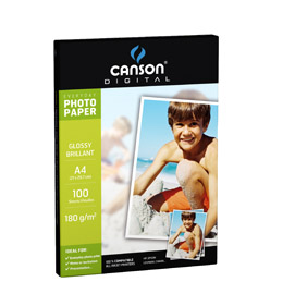 Carta inkjet a4 180gr 100fg photo glossy everyday canson
