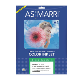 Carta inkjet a4 10fg trasferimento termico x tessuti scuri as marri