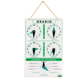 Cartello orario in acrilico art.4506