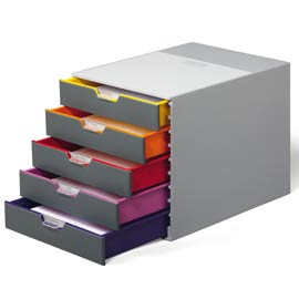 Cassettiera a 5 cassetti varicolor durable