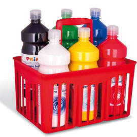 Cesta 6 tempera pronta 1lt colori assortiti primo