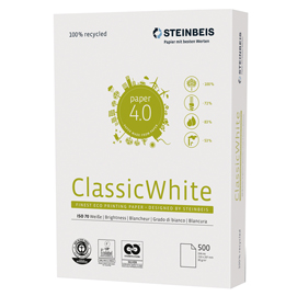 Carta steinbeis classic white a4 80gr 500fg 100 riciclata