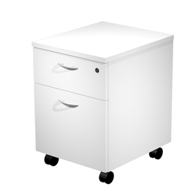 Cassettiera 1 cass.+1 classif. Con ruote bianco - easy