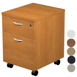 Cassettiera 1 cass.+1 classif. Con ruote noce chiaro - easy
