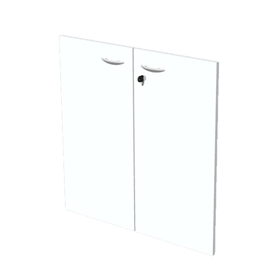 Coppia ante in melamin. X mob.basso bianco - easy
