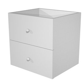 Cassettiera 2cass. Grigio alluminio per libreria rainbow