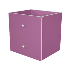 Cassettiera 2cass. Viola per libreria rainbow