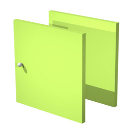 Coppia antine verde neon per libreria rainbow