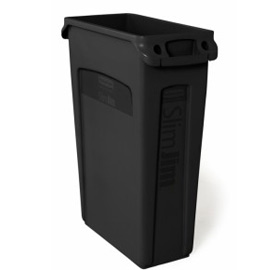 Contenitore slim jim c/maniglie 87lt nero rubbermaid