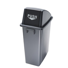 Contenitore office 60lt + coperchio nero pushper rifiuto secco