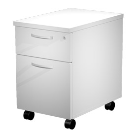Cassettiera 1 cass.+ 1 classificatore con ruote bianco - minerva