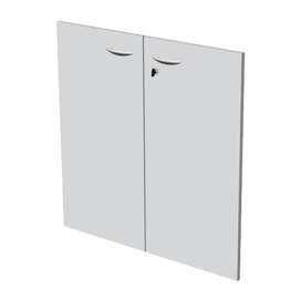Coppia ante in melamin. X libreria bassa l76cm bianco