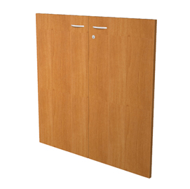 Coppia ante in melamin. X libreria bassa l76cm noce chiaro