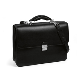 Cartella in pelle 2 soffietti 41x31x12cm nero art 2700 niji