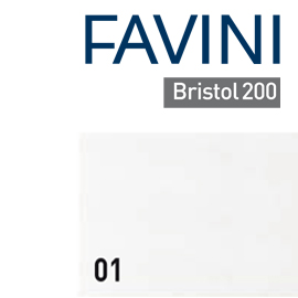 Conf.10 cartoncino bristol color 200gr 100x70cm bianco 01 favini