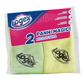 Conf. 2 panni magico in microfibra 38x38cm logex