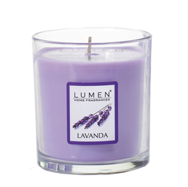 Candela in bicchiere lavanda