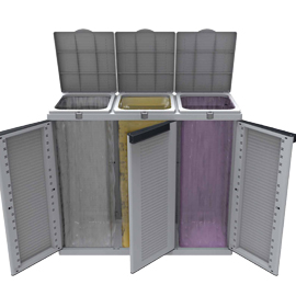 Contenitore ecocab3 3x110lt per raccolta differenziata