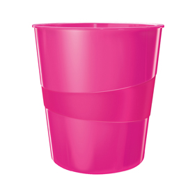Cestino gettacarte wow fucsia metallizzato 15lt leitz