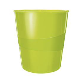 Cestino gettacarte wow verde metallizzato 15lt leitz
