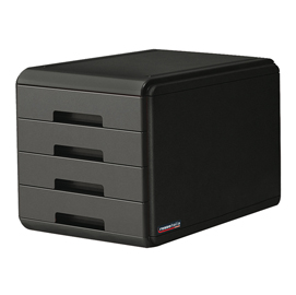 Cassettiera 4 cassetti carbonio rossoitalia arda
