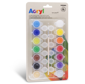 Colore acrilico fine 14 vasetti da 4,5ml colori assortiti primo