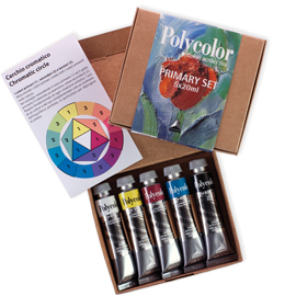 Colori vinilici polycolor primary set 5 tubetti da 20ml maimeri